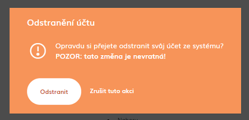 Odstranění uživatelského účtu