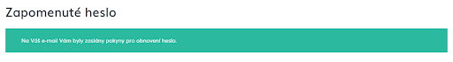 Potvrzení odeslaného hesla
