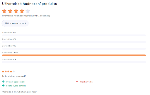Uživatelská hodnocení produktu