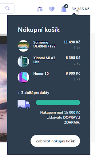 Nákupní košík – 1. krok