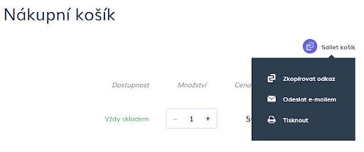 Sdílení košíku