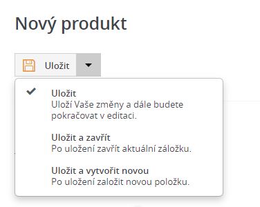 Ulozeni produktu