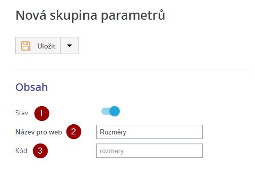 Nova skupina parametru