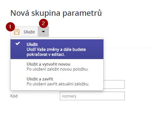 Nova skupina parametru