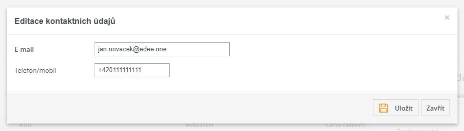 Kontaktni udaje v objednavce