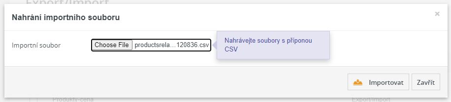 Nahrani importniho souboru