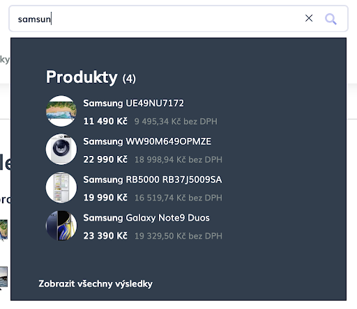 Vyhledávání a jeho našeptávání
