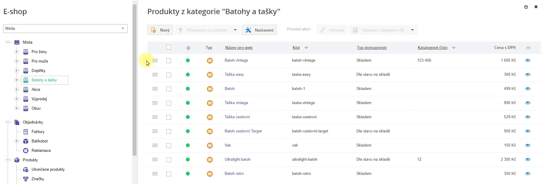 Zarazeni do kategorie