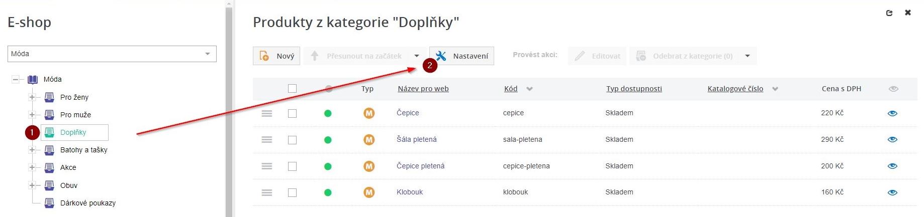 Editace batohy a tašky