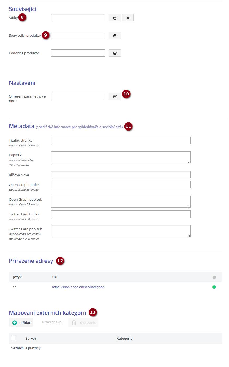 Editace kategorie 02