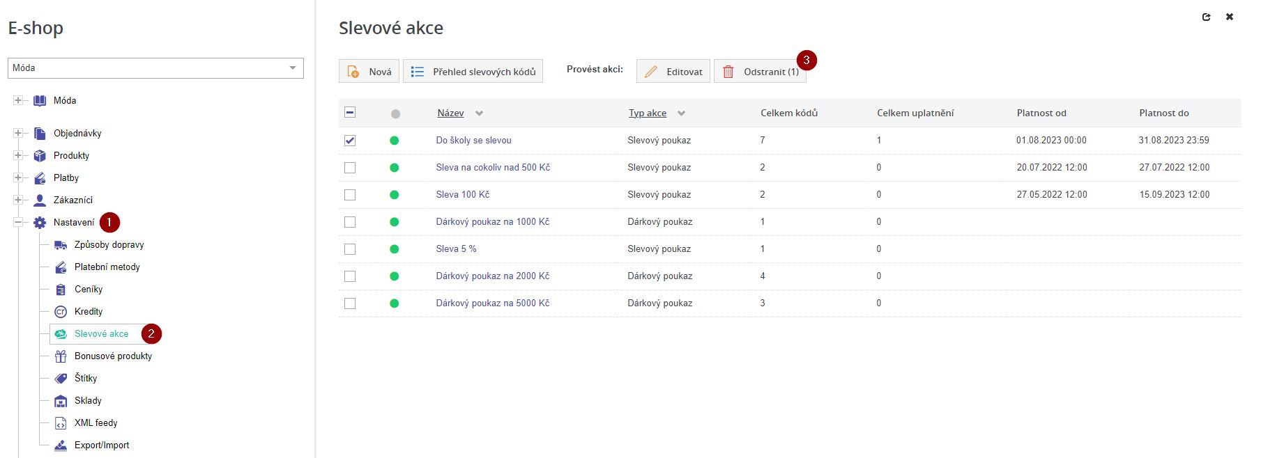 Smazani slevove akce